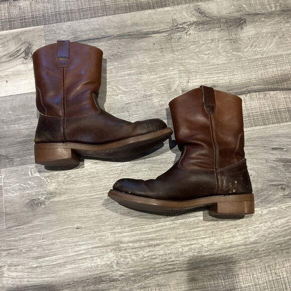 Rio Grande Boots1319 Brown Leather Heavy Duty Roper Boots Size 10D main image 7